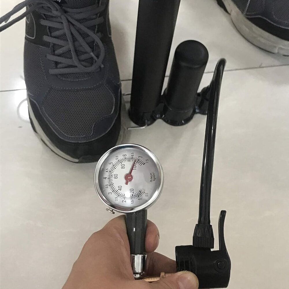 Bicycle Pump, Bike Floor Pump with Gauge Inflator for Presta and Schrader Valve - Picture 5 of 7